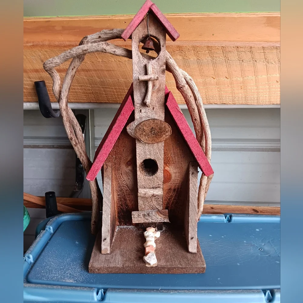 Craved Wooden Bird House